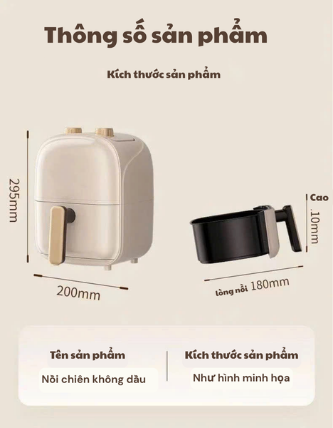 Nồi chiên không dầu mini PLJN-8001-DZ