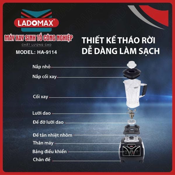 Máy xay sinh tố công nghiệp Ladomax HA-9114