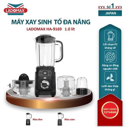 Máy xay sinh tố đa năng Ladomax HA-9169 | 4 cối say sinh tố, say thịt, vắt cam, say khô