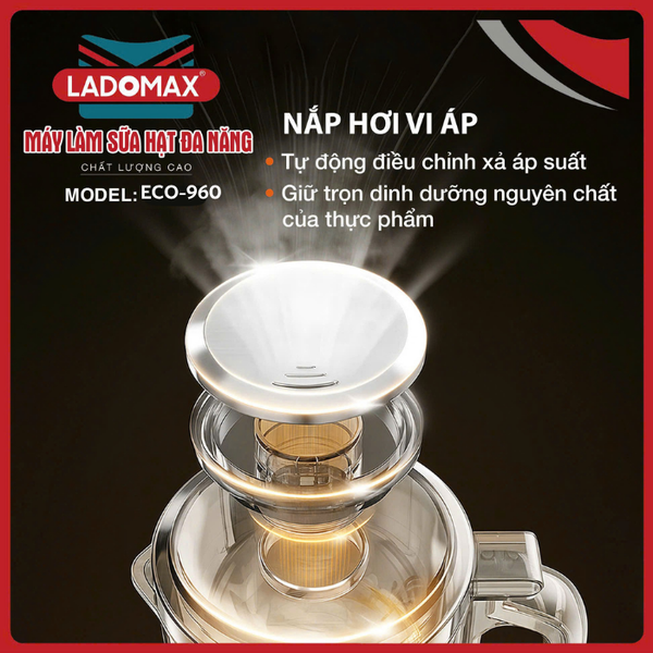 Máy làm sữa hạt đa năng Ladomax ECO-960