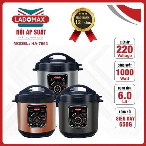 Nồi áp suất Ladomax HA-7863 6 Lít 1000W