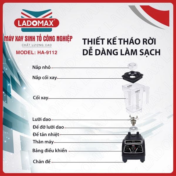 Máy xay sinh tố công nghiệp Ladomax HA-9112