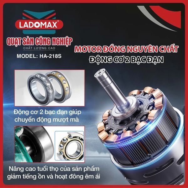 Quạt sàn cao cấp Ladomax HA-218S