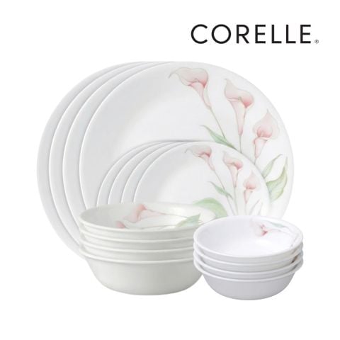 SET 16 cái 4 người – Tô chén dĩa thủy tinh CORELLE LilyVille (LV) - 16-LV