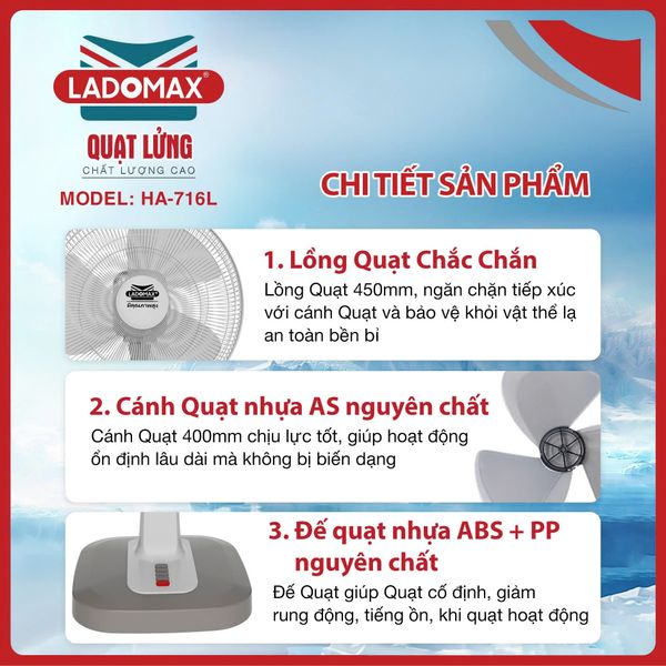 Quạt lửng 75W Ladomax HA-716L