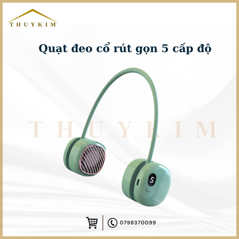 Quạt đeo cổ rút gọn 5 cấp độ
