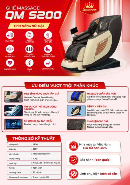 Ghế Massage Queen Crown QM S200
