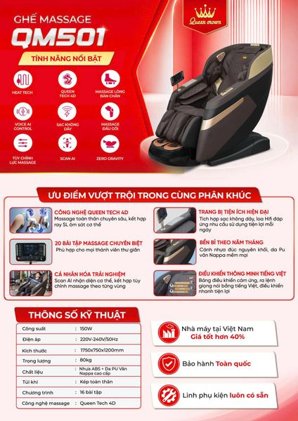 Ghế Massage Queen Crown QM501