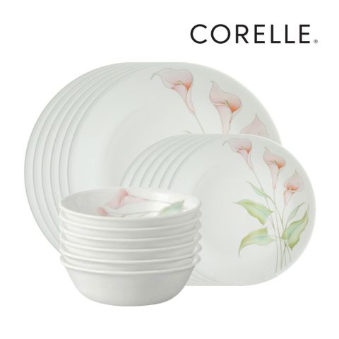 SET 18 Cái Tô, chén, dĩa thủy tinh CORELLE LilyVille 6 người (18-LV) - 18-LV