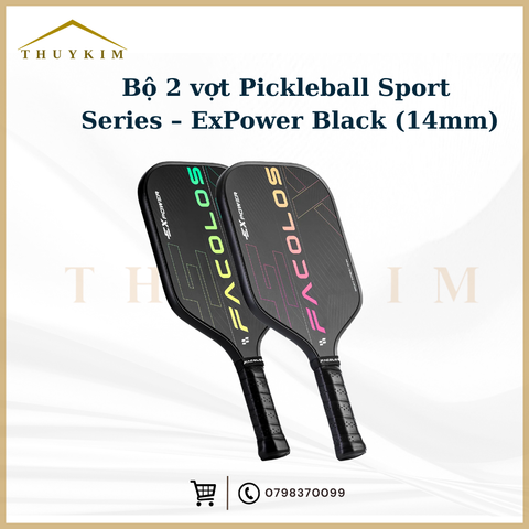 Bộ 2 vợt Pickleball Sport Series – ExPower Black (14mm)
