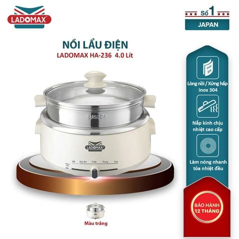 Nồi lẩu điện lòng rời Ladomax HA-236 | Dung tích 4 lít