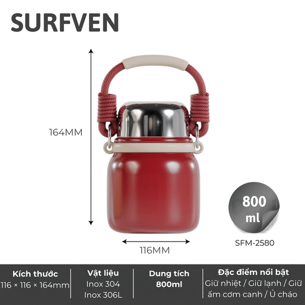 Bình ủ cháo giữ nhiệt SURFVEN SFM-2580 800ML