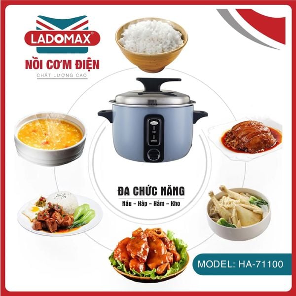 Nồi cơm điện công nghiệp 10 Lít Ladomax HA-71100
