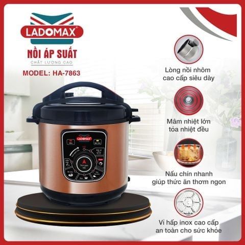 Nồi áp suất Ladomax HA-7863 6 Lít 1000W