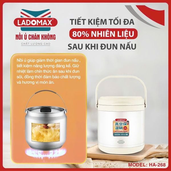 Nồi ủ chân không Ladomax HA-286 | Dung tích 6 Lít 3
