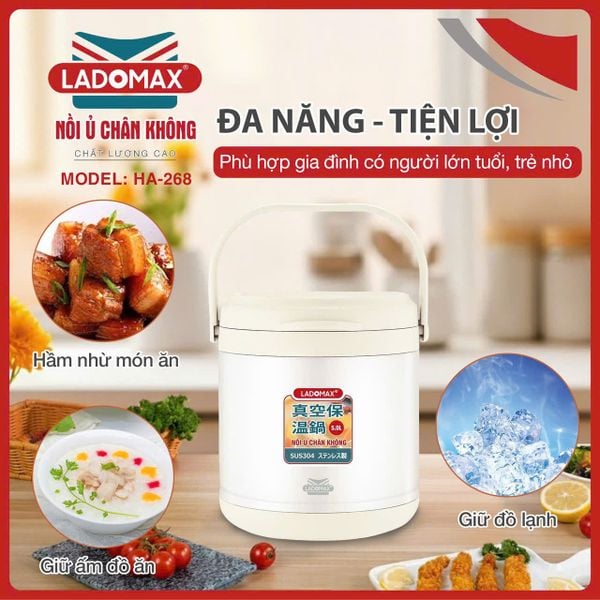 Nồi ủ chân không Ladomax HA-286 | Dung tích 6 Lít 3