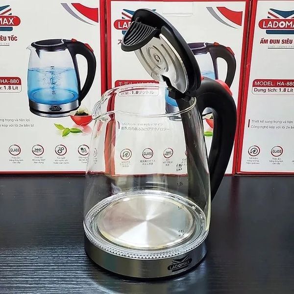 Ấm đun thuỷ tinh cao cấp Ladomax HA-880