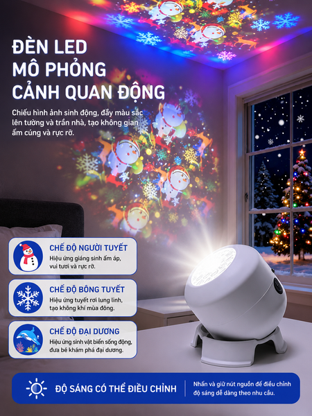 Đèn chiếu xoay 3D