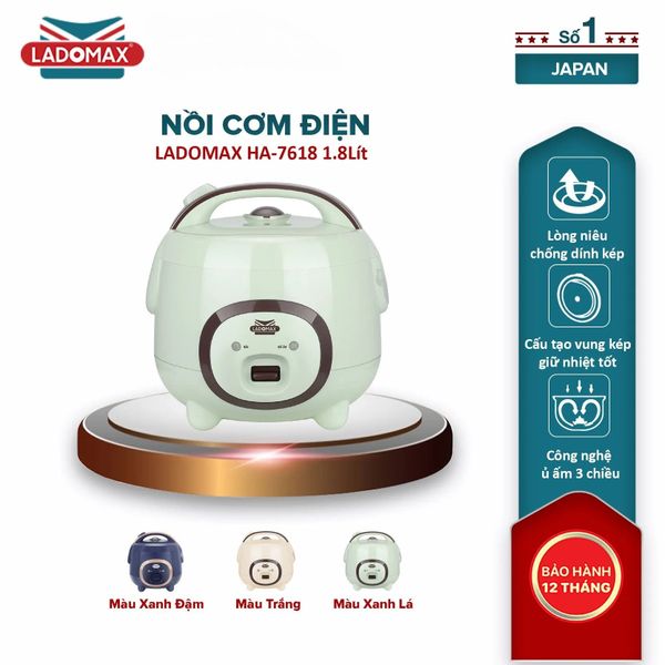 Nồi cơm điện nắp gài 1.8 Lít Ladomax HA-7618