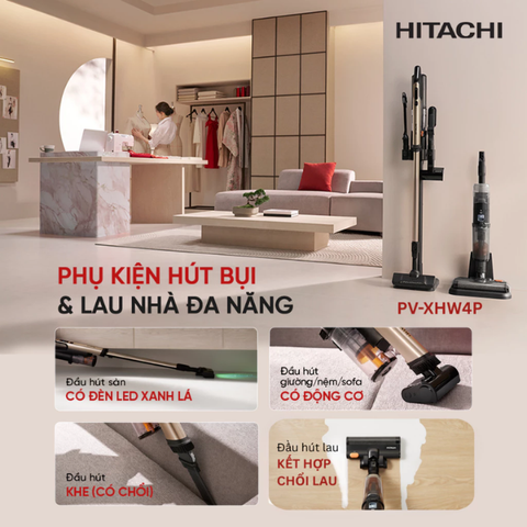 Máy hút bụi lau sàn Hitachi PV-XHW4P
