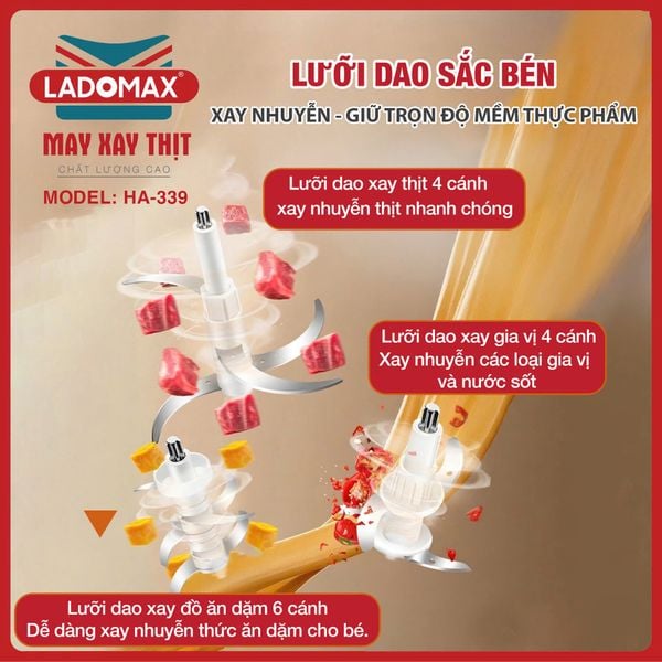 Máy xay thịt đa năng Ladomax HA-339