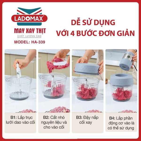 Máy xay thịt đa năng Ladomax HA-339