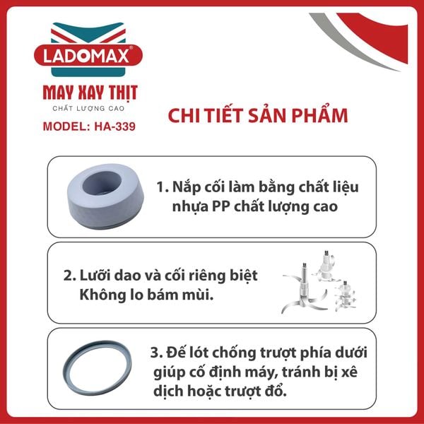 Máy xay thịt đa năng Ladomax HA-339