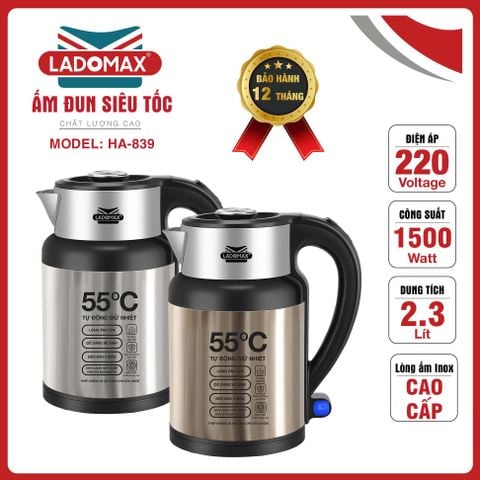 Ấm đun siêu tốc giữ ấm Ladomax HA-839