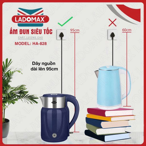 Ấm siêu tốc cao cấp 2.3 LítLADOMAX HA-828 1500W