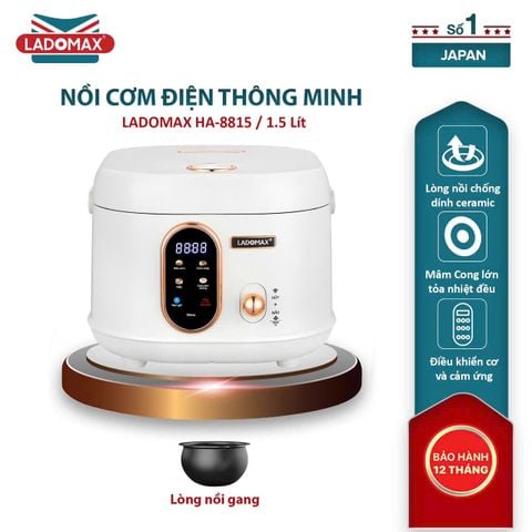 Nồi cơm điện xách tay thông minh HA8815_Lòng Gang | Dung tích 1 Lít 5