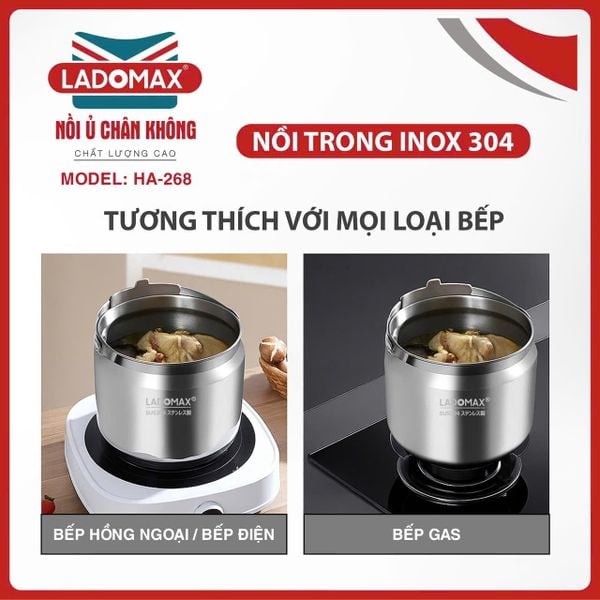 Nồi ủ chân không Ladomax HA-286 | Dung tích 6 Lít 3