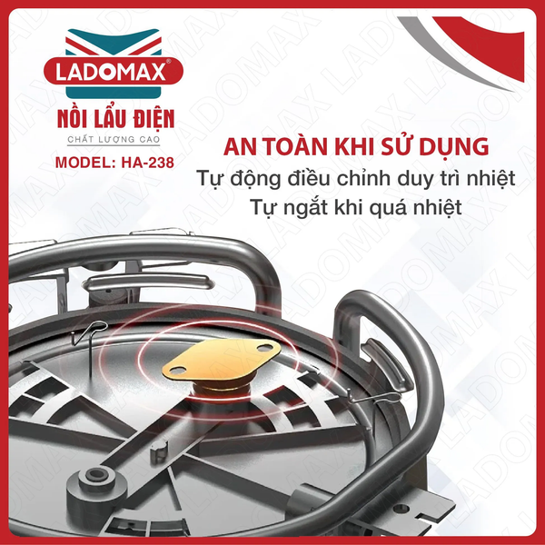 Nồi lẩu điện 4 lít Ladomax HA-238