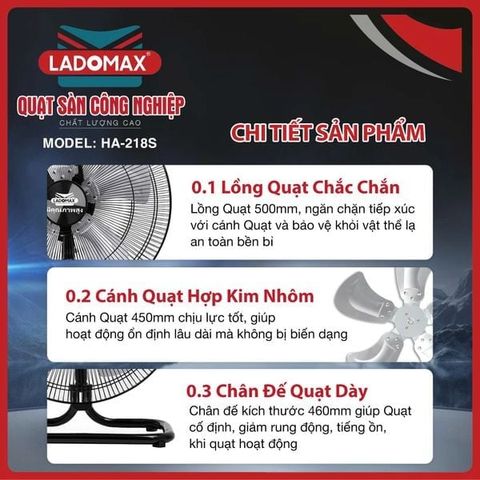 Quạt sàn cao cấp Ladomax HA-218S