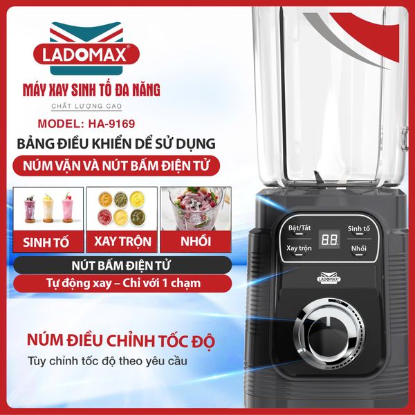 Máy xay sinh tố đa năng Ladomax HA-9169 | 4 cối say sinh tố, say thịt, vắt cam, say khô