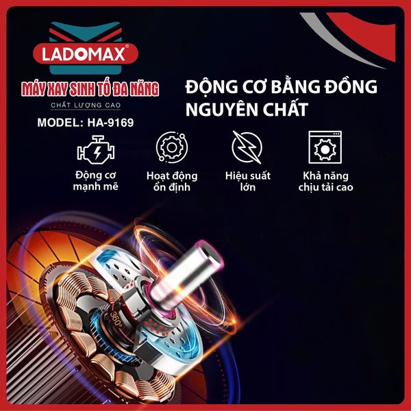 Máy xay sinh tố đa năng Ladomax HA-9169 | 4 cối say sinh tố, say thịt, vắt cam, say khô