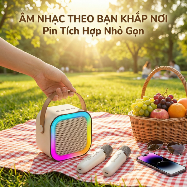 Loa bluetooth karaoke LK-812 kèm 2 micro - tặng kèm bộ tua vít đảo chiều