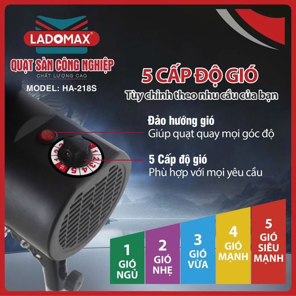 Quạt sàn công nghiệp Ladomax HA-218S