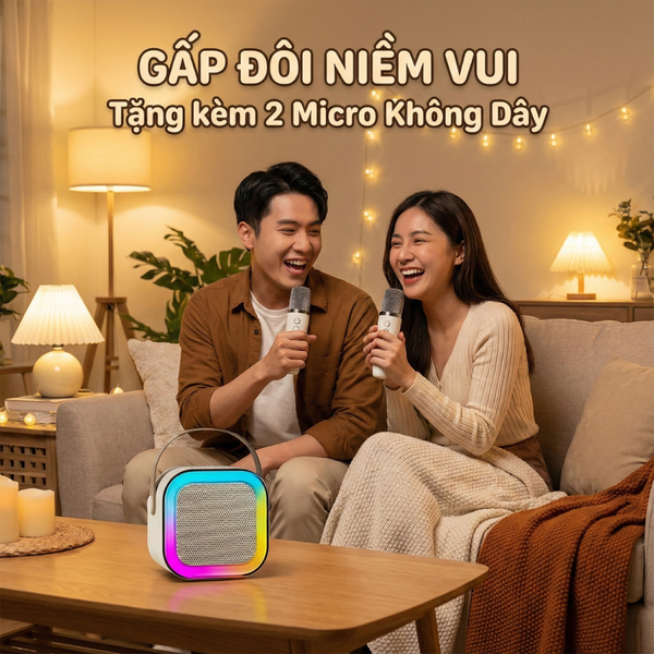 Loa bluetooth karaoke LK-812 kèm 2 micro - tặng kèm bộ tua vít đảo chiều
