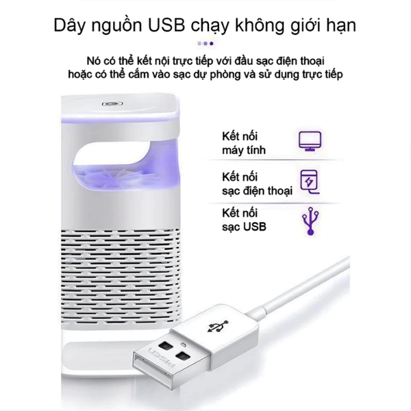 Đèn bắt muỗi kiêm đèn ngủ sạc USB