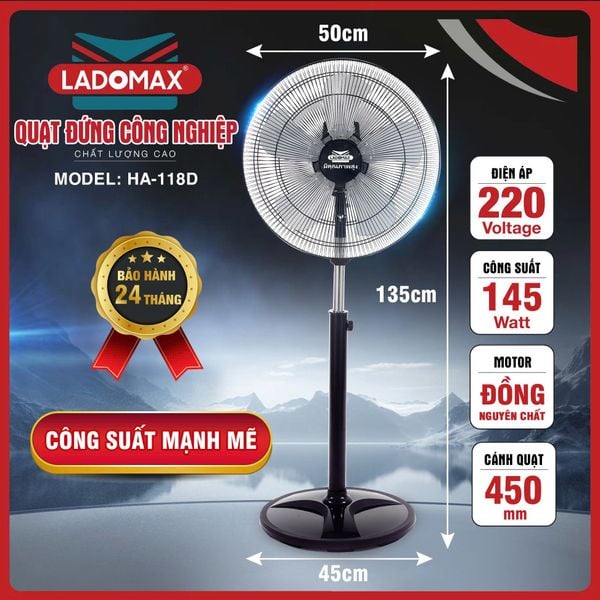 Quạt đứng công nghiệp Ladomax HA‑118D