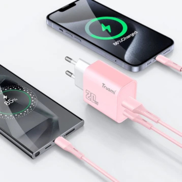 Bộ sạc nhanh Trusmi 20w - Dây cáp 60w  (USB-C & USB-A)