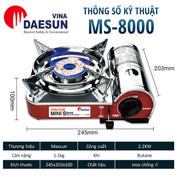 Bếp Gas Mini Du Lịch Maxsun MS-8000