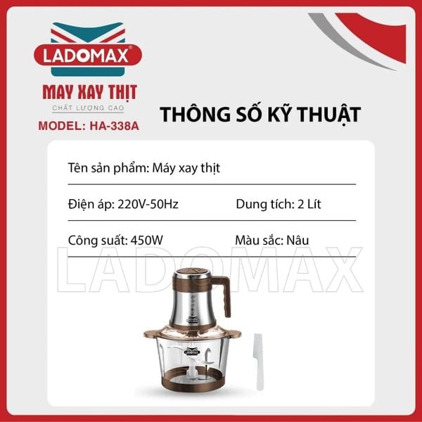 Máy xay thịt 2 Lít Ladomax HA-338