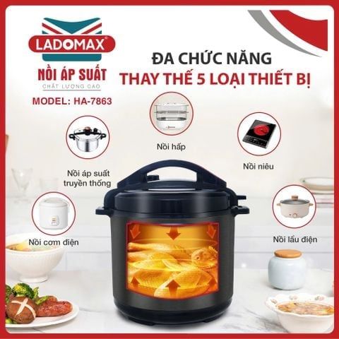 Nồi áp suất Ladomax HA-7863 6 Lít 1000W
