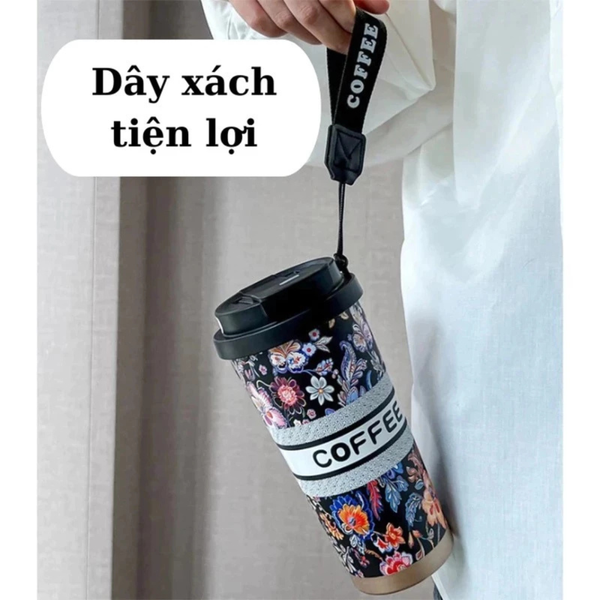 Ly giữ nhiệt hoa văn - Dung tích 500ml