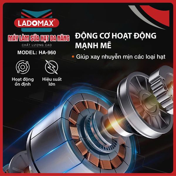 Máy làm sữa hạt đa năng Ladomax HA-960