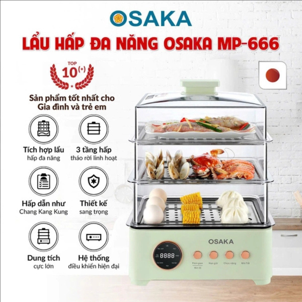 Nồi lẩu hấp đa năng Osaka MP666