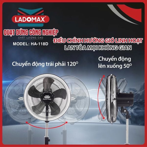 Quạt đứng công nghiệp Ladomax HA‑118D