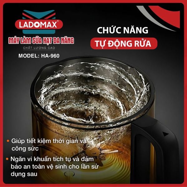Máy làm sữa hạt đa năng Ladomax HA-960