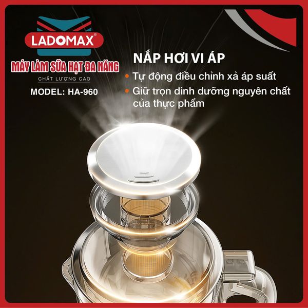 Máy làm sữa hạt đa năng Ladomax HA-960
